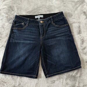 Wit & Wisdom Dark Wash Jorts Bermuda Shorts Women's size 8 Stretch 9" Inseam
